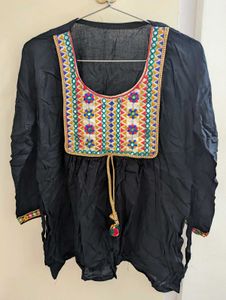 Embroidered Black Kurta