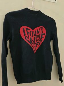 Cozy Black "I Found Myself" Heart Sweater