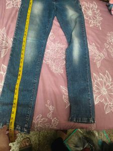 Blue Washed Denim Jeans Cantabil 34 waist