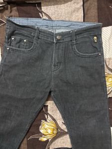 Men's Charcoal Grey Skull Detail Jeans