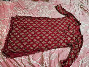 Soch Maroon Printed Kurti Great Condition