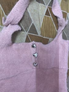 Chic Pink Fuzzy Halter dress