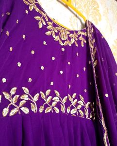 Stunning Purple Ethnic Gown with Dupatta