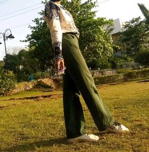 Stylish Wide Leg Green Pants