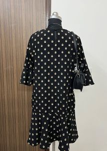 Chic Black Printed Mini Dress