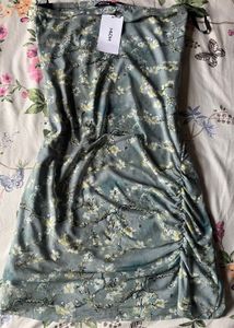 Strapless Floral Ruched Mini Dress