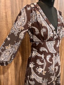 MANGO Brown Paisley Print Dress