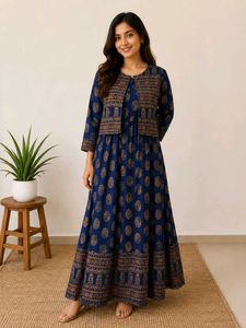 Navy Blue Floral Maxi Dress 💙