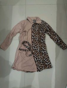Two-Tone Leopard Print Shirt