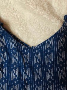 Printed Pure Cotton Straight Kurta for Women (Blue