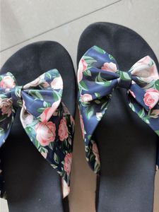 Floral Bow Flip Flops