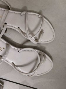 White Strappy Flat Sandals