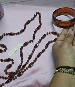 Sale_Retro Beautiful Brown Beaded Necklace &amp; Kada