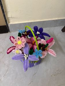 Handcrafted Pipe Cleaner Flower Basket