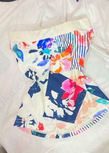 Vibrant Floral Print  sleevless tube top