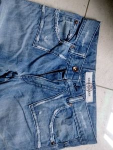 Women's Blue Distressed Denim Jeans