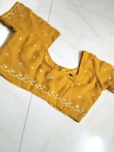 Elegant Mustard Embroidered Saree