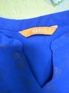 Vibrant Blue Kurta with Foil Print