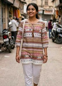 Short puff sleeve rajasthani kurta🔥