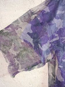 Purple Camouflage Sheer Top Layered