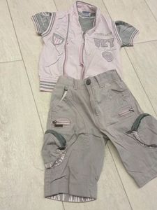 T-shirt with jacket n short set