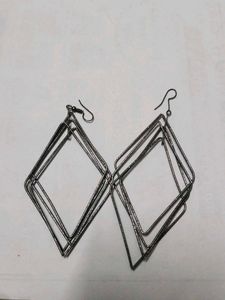 Geometric Diamond Dangle Earrings