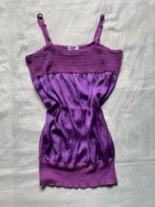 Purple Smocked Camisole Top