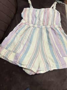 Striped Mini Dress both side pocket