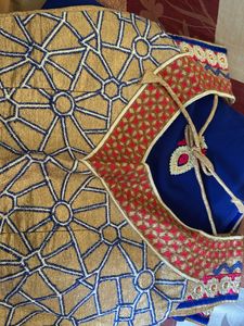 Elegant Blue &amp; White Saree