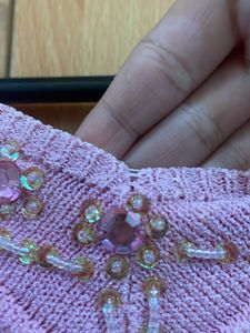 Powder Pink V Neck Stretchable Top