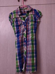 Cute Plaid Button-Down Shirt Dress