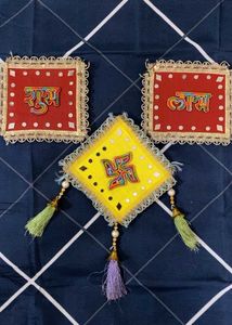 3 Handmade Shubh Labh & Swastik Wall Hanging