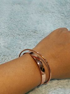 Chic Rose Gold Tone Twist Cuff Bracelet