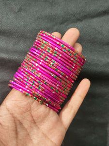 Pink & Green Bangle Set