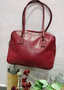 Chic Red Leather Handbag