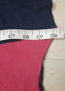 Navy Blue N Pink Stripped Tshirt Casual