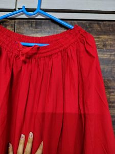 Authentic South Indian Zari Red Skirt