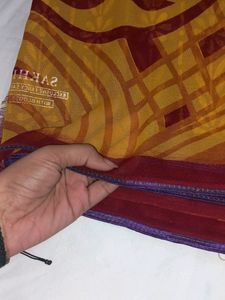 NEW MUSTARD PRINTED SAREE