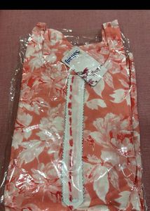 Peach Floral Kurta Set