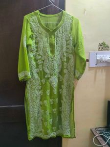 Embroidered Green Kurta