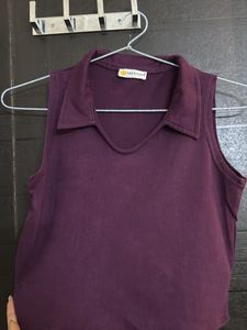 Sleeveless Collared Crop Top