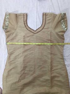 Elegant Gold Kurta salwar Set with Dupatta