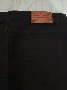 Black Flare Pants with Grommet Detail
