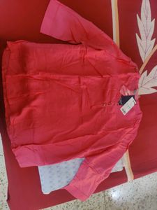 Coral Button Down Shirt - New with Tag
