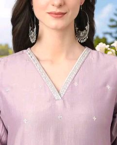 Elegant Lavender Kurti Set