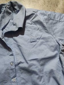 Blue Short Sleeve Collared Shirt