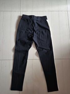 Black Track Pants with White Stripes
