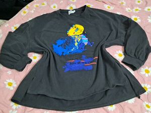 Grey Extreme Oversized Printed Sweatshirt