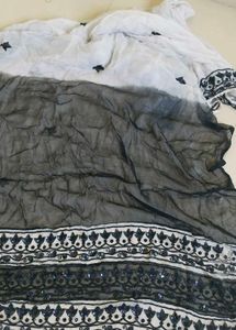 classic black and grey embellish saree