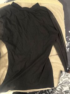 Black Mock Neck Top